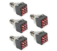 Mintice 5 X 3PDT 9 pin interruttore a pedale pedale effetto effetto chitarra stomp vero bypass nero metallico