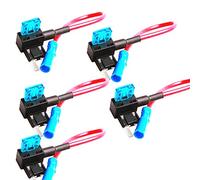 Mintice 5 X Auto 12V 24V Portafusibili a Lama Aggiungere un Salvadanaio Circuito Fusibile Adattatore Tap Add-a-circuit Mini ATM APM Fusibile Lama 15A