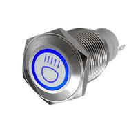 Mintice Acciaio Inossidabile 12V 3A Blu Luce Auto Bilanciere Pulsante Interruttore a Levetta in Metallo Bottone 16mm Raggio Principale On off