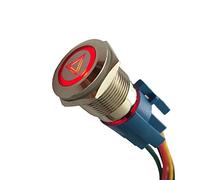 Mintice Acciaio Inossidabile 12V 5A Rosso Auto Bilanciere Pulsante Interruttore a Levetta in Metallo 19mm Pericolo Emergenza Presa di Corrente Spina