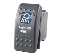 Mintice Auto 12V 20A LED Blu Luce Pannello Interruttore a Bilanciere Interruttore a Levetta Pulsante Cruscotto Impermeabile Camion 5Pin Awning Light