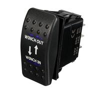 Mintice Auto 12V 20A Led Blu Luce Pannello Momentaneo Interruttore a Bilanciere Pulsante Verricello Cruscotto Impermeabile On Off On 7Pin Winch Light