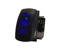 Mintice Veicolo Auto 12V 20A 24V 10A LED Blu Interruttore a Bilanciere Luce Pannello Momentaneo Pulsante Verricello Impermeabile 7Pin Winch Light