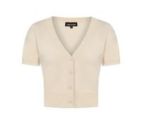 MINTLIMIT Cardigan da donna con maniche a 3/4, lavorato a maglia, cardigan corto con quattro bottoni, vestito vintage coprente con bottoni, Manica corta-beige, S
