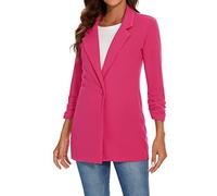 MINTLIMIT Giacca da donna con risvolto lungo su misura a maniche lunghe oversize con un bottone giacca abito formale, R-fucsia, 40