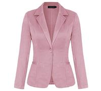 MINTLIMIT Giacca da donna slim fit, con un bottone, giacca casual a maniche lunghe con tasche, R-Dusty Rose, XXL