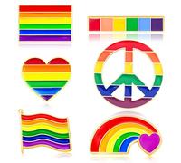 Mintolex 3/6PCS LGBTQ+Pride Pins Set Progress Pride Ally Distintivi Spilla Bandiera Pulsante Arcobaleno Smalto Spilla You Safe with Me Can Be Yourself Free Mom Hugs LGBT Gay Lesbiche Trans Accessori