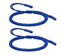 mintolex Braccialetti dell'amicizia blu intrecciato blu navy braccialetto stringa per uomo donna corda intrecciata regolabile braccialetti blu set spiaggia vacanza gioielli accessori, 6.7, Tessile