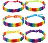 mintolex Braccialetto arcobaleno LGBT Pride per lesbiche gay bisessuali regolabili LGBTQ Pride braccialetti fatti a mano braccialetto intrecciato a mano braccialetto dell'amicizia regalo per uomini