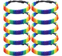 mintolex Braccialetto arcobaleno LGBT Pride per lesbiche gay bisessuali regolabili LGBTQ Pride braccialetti fatti a mano braccialetto intrecciato a mano braccialetto dell'amicizia regalo per uomini