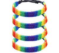 mintolex Braccialetto arcobaleno LGBT Pride per lesbiche gay bisessuali regolabili LGBTQ Pride braccialetti fatti a mano braccialetto intrecciato a mano braccialetto dell'amicizia regalo per uomini