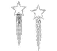 Mintolex Orecchini estivi Boho Bow Star lunghi con nappe per donne con strass incastonati in cristallo da donna orecchini a stella pendenti cascata perline lampadario orecchini gioielli regali per
