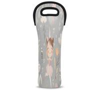 Mintoprints Ballerina Unicorn Wine Carrier Tote Bag 1-Bottle Neoprene Wine Cooler Bag Carrier Bag Carrier Borsa Porta Bottiglia di Vino per Viaggi, Picnic, Feste