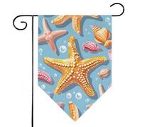 Mintoprints Bandiera da giardino a forma di stella marina, 30,5 x 45,7 cm, double face, colore spiaggia, losanga, bandiera da giardino per cortile, decorazione esterna