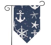 Mintoprints Bandiera da giardino con ancore oceaniche, 30,5 x 45,7 cm, doppia faccia, stella marina, losanga, bandiera da giardino per cortile, decorazione esterna