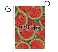 Mintoprints Bandiera da giardino di benvenuto con anguria, 30,5 x 45,7 cm, doppia faccia, frutta, anguria, bandiera da giardino per cortile, decorazione esterna