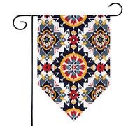 Mintoprints Bandiera da giardino geometrica astratta azteca, 30,5 x 45,7 cm, double face, stile vintage, motivo losanga, per cortile, decorazione esterna