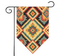 Mintoprints Bandiera da giardino retrò azteca 30,5 x 45,7 cm, double face, astratta, geometrica, etnica, losanga, bandiera da giardino per cortile, decorazione esterna