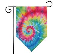 Mintoprints Bandiera da giardino Tie Dye, 30,5 x 45,7 cm, double-face, colorata, arcobaleno, astratta, losanga, bandiera da giardino per cortile, decorazione esterna