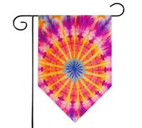 Mintoprints Bandiera da giardino Tie Dye, 30,5 x 45,7 cm, double-face, colorata, stile boho, arcobaleno, losanga, bandiera da giardino per cortile, decorazione esterna