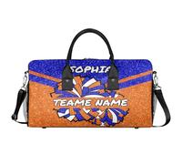 Mintoprints Borsa di borsone personalizzata di Cheer, borsa su ordinazione della palestra di sport di cheerleading con nome ha personalizzato le borse di notte del Weekender del borsone di viaggio