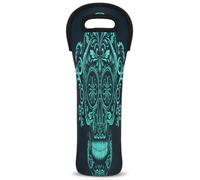 Mintoprints Borsa porta bottiglie di vino messicano con teschio di zucchero, Day of The Dead, 1 bottiglia in neoprene, borsa termica per vino, borsa per viaggi, picnic, feste