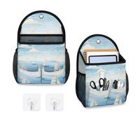 Mintoprints Borsa portaoggetti da appendere alla parete con barca a vela, con tasca per montaggio a parete, in tessuto, per bagno, cucina, camera da letto