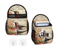 Mintoprints Borsa portaoggetti da appendere alla parete con colibrì, con tasca per montaggio a parete, in tessuto, per bagno, cucina, camera da letto