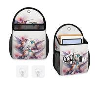 Mintoprints Borsa portaoggetti da appendere alla parete con colibrì, con tasca per montaggio a parete, in tessuto, per bagno, cucina, camera da letto