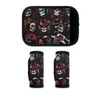 Mintoprints Confezione da 2 custodie per bagagli messicane con scritta "Day Of The Dead", accessori da viaggio per aereo, aeroporto, divertente teschio di zucchero