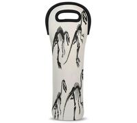 Mintoprints Cool Dinosaur Skull Wine Carrier Tote Bag 1-Bottle Neoprene Wine Cooler Bag Carriers Bag Carrier Borsa Porta Bottiglia di Vino per Viaggi, Picnic, Festa