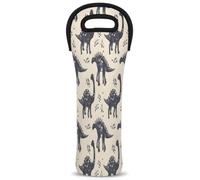 Mintoprints Cool Dinosaurs Footprints Wine Carrier Tote Bag 1-Bottle Neoprene Wine Cooler Bag Carrier Bag Carrier Bag Carrier Borsa Porta Bottiglia di Vino per Viaggi, Picnic, Festa