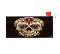 Mintoprints Copertura magnetica per cassetta delle lettere del giorno dei morti, motivo teschio di Halloween, decorazione per giardino, cortile, dimensioni standard, 45,7 x 53,3 cm
