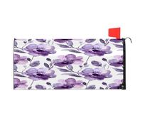 Mintoprints Copertura magnetica per cassetta postale con fiori di campo viola, copertura per cassetta delle lettere, decorazione per giardino, cortile, dimensioni standard, 45,7 x 53,3 cm