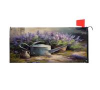Mintoprints Copertura magnetica per cassetta postale con fiori di lavanda, viola floreale, copertura per cassetta delle lettere, decorazione per giardino, cortile, dimensioni standard, 45,7 x 53,3 cm