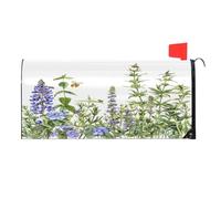 Mintoprints Copertura magnetica per cassetta postale con fiori selvatici, viola lavanda, copertura per cassetta delle lettere, decorazione per giardino, cortile, dimensioni standard, 45,7 x 53,3 cm