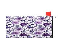 Mintoprints Copertura magnetica per cassetta postale con fiori viola, copertura per cassetta delle lettere, decorazione per giardino, cortile, dimensioni standard, 45,7 x 53,3 cm