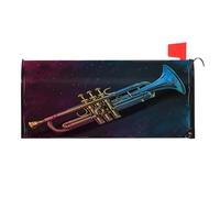 Mintoprints Copertura magnetica per cassetta postale con tromba musicale, copertura per cassetta delle lettere, decorazione per giardino, cortile, dimensioni standard, 45,7 x 53,3 cm