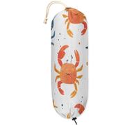 Mintoprints Crabs Seastars - Porta sacchetti di plastica leggero, dispenser per sacchetti della spesa, riutilizzabile, montaggio a parete, 1 borsa portaoggetti da appendere per casa e cucina
