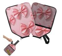 Mintoprints Custodia per racchetta da pickleball con papillon rosa con tasca e cinghia per manico, adatta alla maggior parte delle racchette