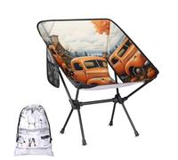 Mintoprints Fall Farm Farmhouse Sedia da campeggio American Old Car Sedia pieghevole leggera portatile compatta per esterni, viaggi, spiaggia, escursionismo zaino in spalla