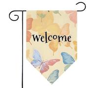 Mintoprints Farfalla Benvenuto Bandiera Giardino 30x45,7 cm Doppio Lato Acquerello Farfalla losanga Yard Bandiera Outdoor Decor