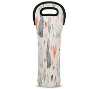 Mintoprints Happy Easter Wine Carrier Tote Bag Easter Cute Bunny Rabbit 1 bottiglia neoprene Wine Cooler Bag Carriers Bag Carrier Bag Carrier Borsa Porta bottiglia di vino per viaggi, picnic, feste