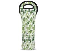 Mintoprints Happy St. Patrick's Day Wine Carrier Tote Bag Green Clover Shamrock 1-Bottle Neoprene Wine Cooler Bag Carriers Bag Carrier Bag Holder Wine Bottle Holder per viaggi, picnic, feste