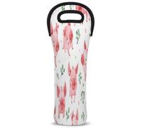 Mintoprints Lovely Pig - Borsa termica per bottiglie di vino, in neoprene, per viaggi, picnic, feste