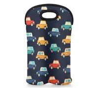 Mintoprints Personalizzato Carino Auto Vino Carrier Tote Bag per 2 Bottiglie In Neoprene Porta Bottiglia di Vino Carriers Bag Caso Del Vino Cooler Bag per Viaggi, Picnic, Festa