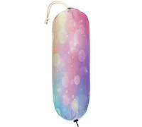 Mintoprints Porta sacchetti di plastica a pois colorati arcobaleno, per dispensa da cucina, organizer per sacchetti della spesa, in plastica leggera, 1 confezione