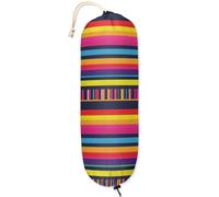 Mintoprints Porta sacchetti di plastica a righe colorate, dispenser leggero per sacchetti della spesa Messico Fiesta, riutilizzabile, montaggio a parete, organizer per sacchetti di plastica per casa e