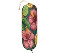 Mintoprints Porta sacchetti di plastica con fiori di limone tropicale, porta sacchetti della spesa per dispensa da cucina, organizer per sacchetti di plastica leggera, dispenser per borse della spesa