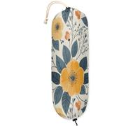 Mintoprints Porta sacchetti di plastica con fiori gialli, porta sacchetti della spesa per dispensa da cucina, organizer per sacchetti della spesa, in plastica leggera, 1 confezione